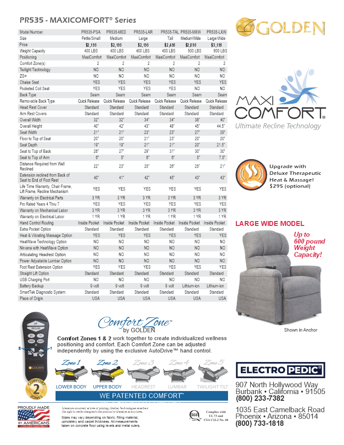 It is so easy to rent a Golden PR535 Comforter with MaxiComfort from Electropedic