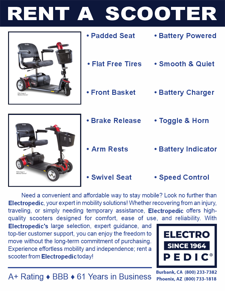 RENT AN ELECTRIC 3 AND 4 WHEEL SCOOTER PHOENIX AZ, RENTING A LIFT CHAIR RECLINER, ELECTRIC HOSPITAL RENTALS